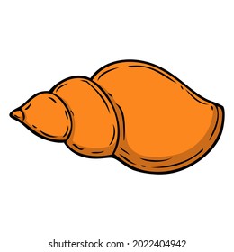 conch shell vector illustration,isolated on white background,top view