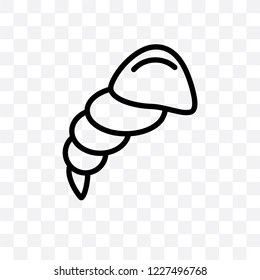 Conch shell vector linear icon isolated on transparent background, Conch shell transparency concept can be used for web and mobile