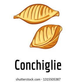 Conchiglie icon. Cartoon of conchiglie vector icon for web design isolated on white background
