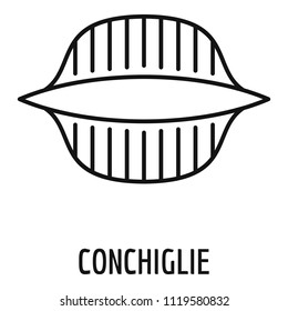 Conchiglie icon. Outline conchiglie vector icon for web design isolated on white background