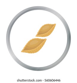 Conchiglie pasta icon in cartoon style isolated on white background. Types of pasta symbol stock vector illustration.