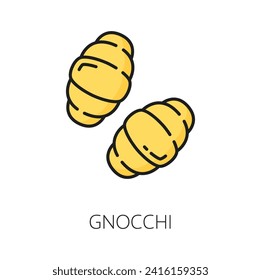 Conchiglie type of pasta color outline icon. Vector miniature conchigliette, italian cuisine food. Gnocchi pasta in shape of shells or seashells