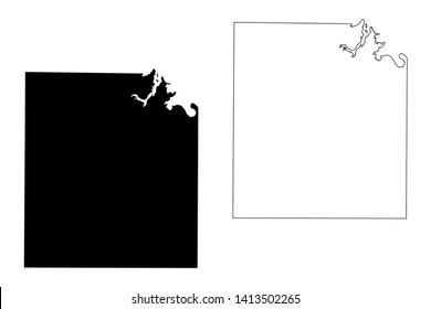 Concho County, Texas (Counties in Texas, United States of America,USA, U.S., US) map vector illustration, scribble sketch Concho map