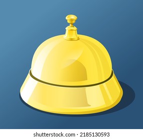 Concierge call bell illustration. Gold Call bell