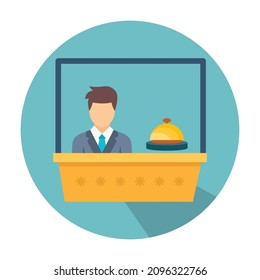 Concierge hotel flat background vector icon which can easily modify or edit 