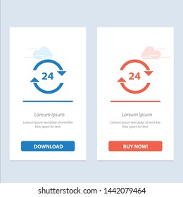 Concierge, Hotel, None, Round The Clock, Service, Stop  Blue and Red Download and Buy Now web Widget Card Template
