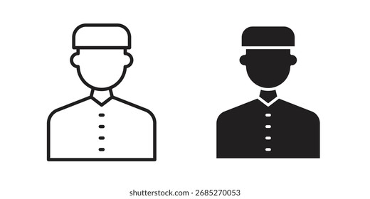 Concierge ícone arte em preto e branco