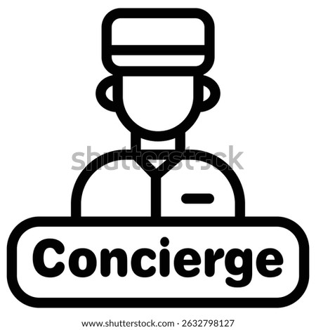 Concierge Icon Black and white outline vector