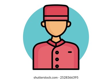 ícone de concierge. ícone de contorno colorido estilo. ícone relacionado à recepção. elementos do hotel ilustração vetorial