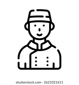 Icono de conserjería diseñado en estilo de línea, listo para uso premium