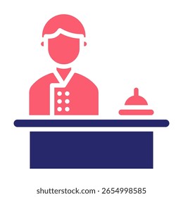 Concierge Icon Fill Vector Illustration