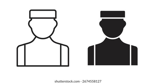 Icono de conserje en estilo de moda plano y forro para diseños de ui App