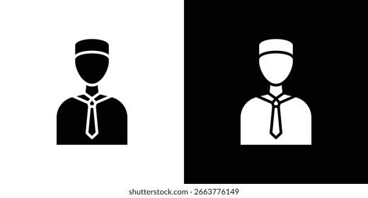 Ilustración del icono del conserje en estilo plano. color de la Plantilla del icono editable.