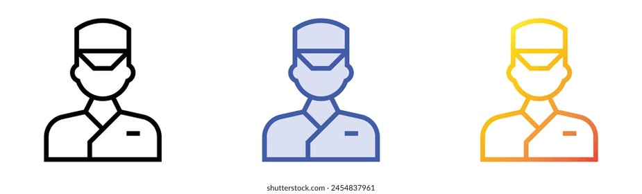 concierge icon. Linear, Blue Fill and Gradient Style Design Isolated On White Background