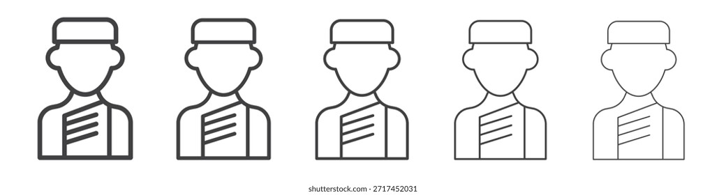 Concierge icon in linear strokes concept