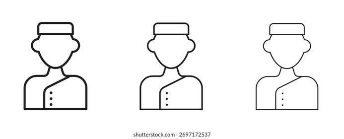 Signo de estilo lineal de icono de conserjería para concepto móvil y Diseño web.