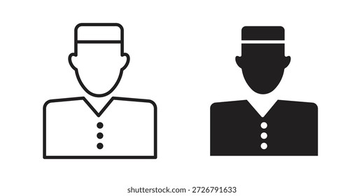 Concierge-Symbolsatz. Paket mit minimalem Logo-Webelement.