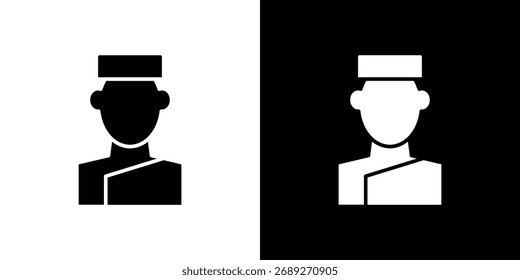 Concierge icon silhouette in black flat style. Graphic element