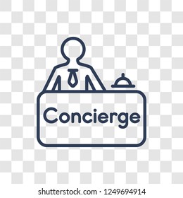 Concierge icon. Trendy linear Concierge logo concept on transparent background from Professions collection