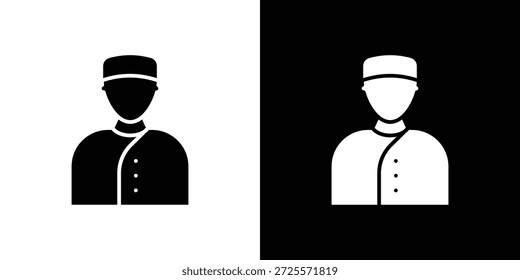 Icono de conserjería en estilo lineal delgado de trazo de moda.