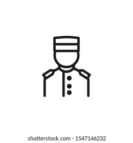 Concierge line icon. Guest relation manager, service, staff. Hotel concept. Vector illustration can be used for topics like hotel business, tourism, service industry