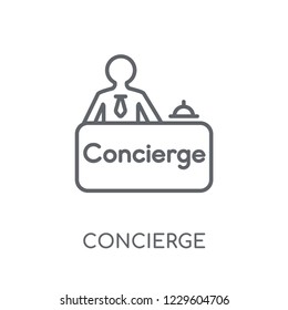 Concierge linear icon. Modern outline Concierge logo concept on white background from Professions collection. Suitable for use on web apps, mobile apps and print media.
