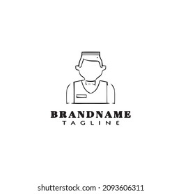 diseño de icono de dibujos animados del logotipo del conserje diseño de imagen del vector mono negro