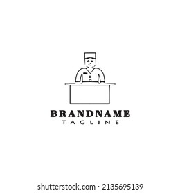 Concierge Logo Cartoon Icon Design Template Black Modern Vector Illustration