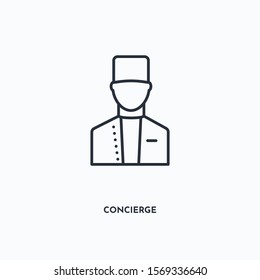 Concierge outline icon. Simple linear element illustration. Isolated line Concierge icon on white background. Thin stroke sign can be used for web, mobile and UI.