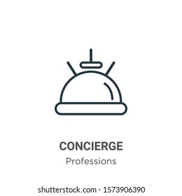 Concierge outline vector icon. Thin line black concierge icon, flat vector simple element illustration from editable professions concept isolated on white background