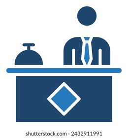 Concierge Service icon line vector illustration
