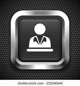 Concierge Service on Black Square Button