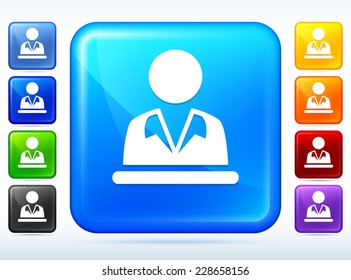 Concierge Service on Blue Square Button