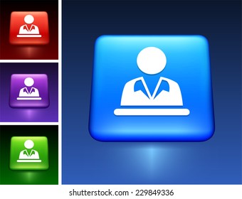 Concierge Service on Blue Square Button