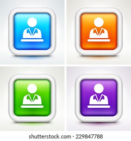 Concierge Service on Multi Color Square Buttons