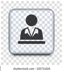 Concierge Service on Transparent Square Button