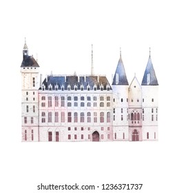 Edificio de congresos en el vector de París