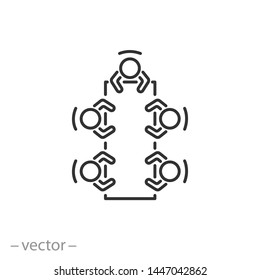 concilium icon, business meeting, conference thin line symbol for web and mobile phone on white background - editable stroke vector illustration eps10