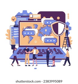 conclusion beetwen two people, conclusion and negotiation, transaction flat illustration