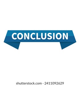 Conclusion Blue Rectangle Ribbon Shape For Information Result Promotion Business Marketing Social Media Announcement
