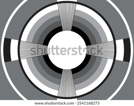 At the conclusion of a broadcast day a test pattern would appear to mark the end of the transmission signal. There would be a countdown or station identification in the center circle. Early television