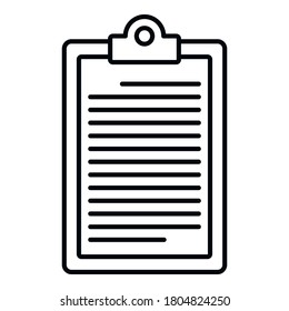Conclusion clipboard icon. Outline conclusion clipboard vector icon for web design isolated on white background