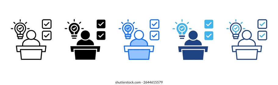 Conclusion icon set multiple style collection