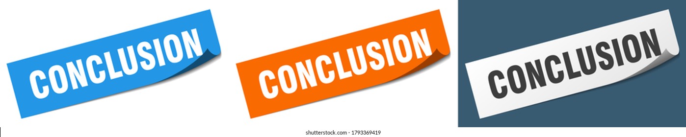 conclusion paper peeler sign set. conclusion sticker