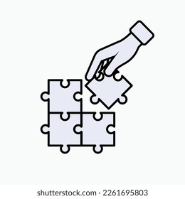 Conclusion, Puzzle Icon. Team Work Symbol.