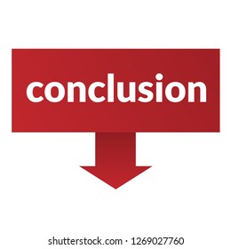 conclusion sign,label. conclusion speech bubble. conclusion tag sign,banner