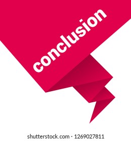 conclusion sign,label. conclusion speech bubble. conclusion tag sign,banner