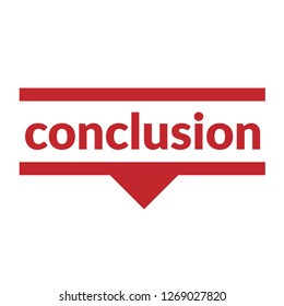 conclusion sign,label. conclusion speech bubble. conclusion tag sign,banner