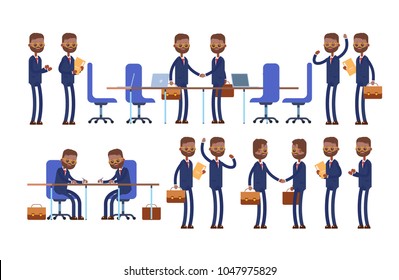 Conclusion of the transaction, signing of documents, successful negotiations. indian businessman. cartoon character set