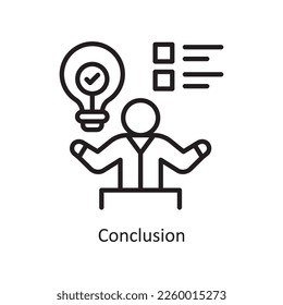 Conclusion Vector Outline Icon Design illustration. Assessment Symbol on White background EPS 10 File